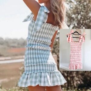 Mable Gingham Smocked Dress